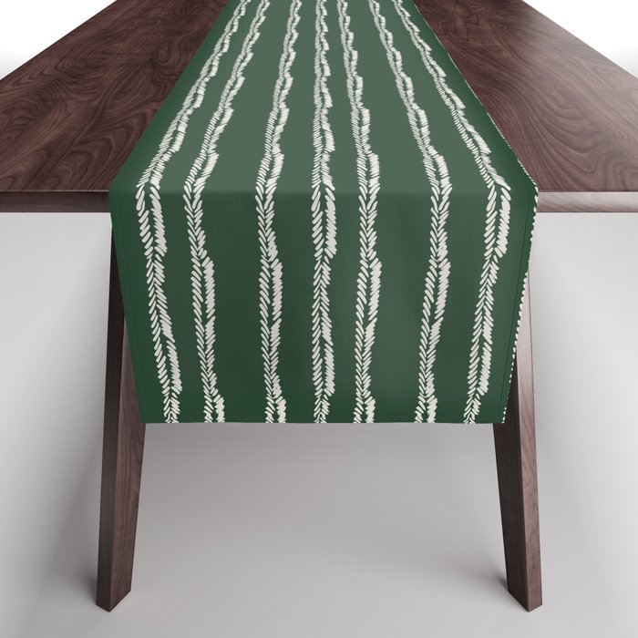 Emerald Herringbone Stripes Table Runner Gallery Image 1