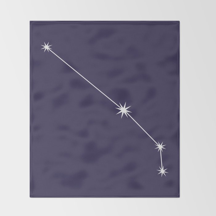 Aries Zodiac Star Constellation Line Art Dark Purple Throw Blanket Gallery Image 2