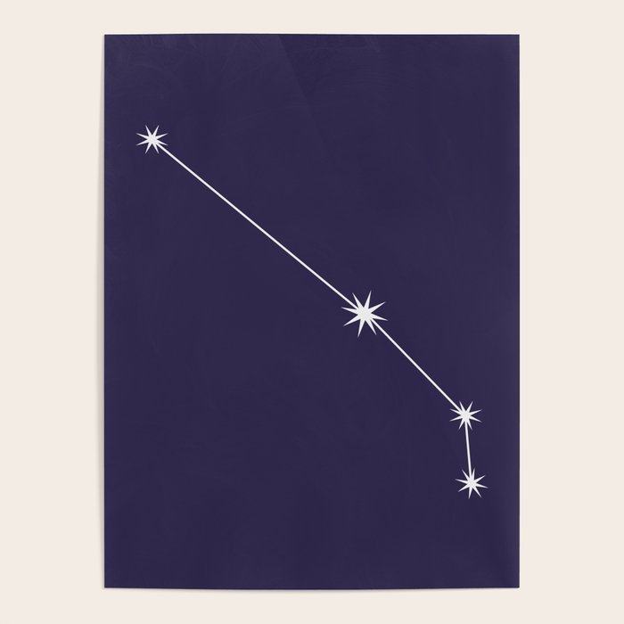 Aries Zodiac Star Constellation Line Art Dark Purple Poster Gallery Image 4