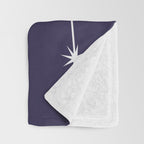 Aries Zodiac Star Constellation Line Art Dark Purple Throw Blanket Gallery Image 3
