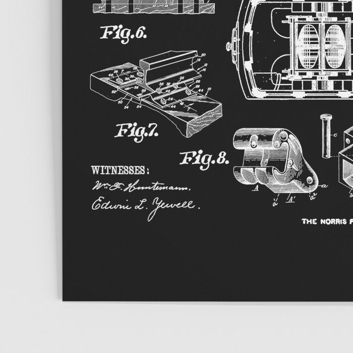 Railroad Railway Steam Locomotive Train Vintage Patent Print Poster Gallery Image 3