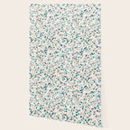 Terrazzo Memphis beige turquoise brown white Wallpaper Gallery Image 2