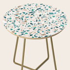 Terrazzo Memphis beige turquoise brown white Side Table Gallery Image 2