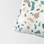 Terrazzo Memphis beige turquoise brown white Pillow Sham Gallery Image 4
