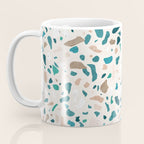 Terrazzo Memphis beige turquoise brown white Coffee Mug Gallery Image 3