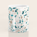 Terrazzo Memphis beige turquoise brown white Coffee Mug Gallery Image 4