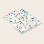 Terrazzo Memphis beige turquoise brown white Notebook Gallery Image 3