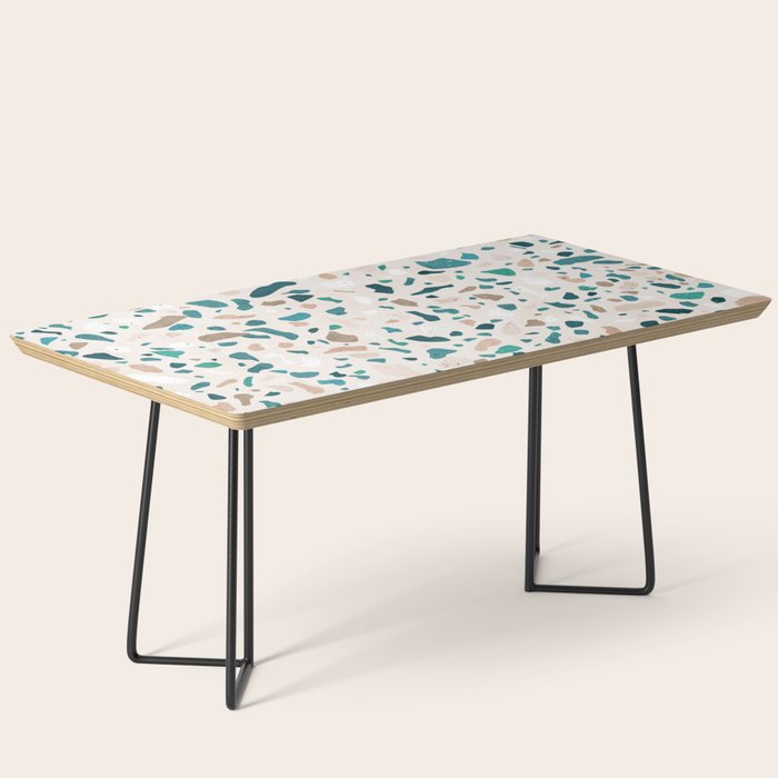 Terrazzo Memphis beige turquoise brown white Coffee Table Gallery Image 1