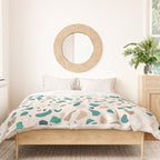 Terrazzo Memphis beige turquoise brown white Duvet Cover Gallery Image 3