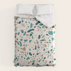 Terrazzo Memphis beige turquoise brown white Duvet Cover Gallery Image 6
