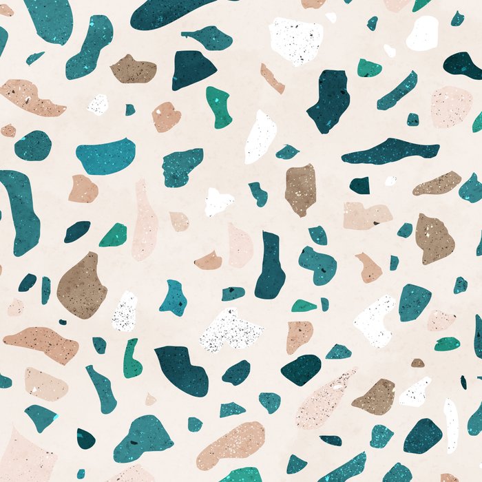 Terrazzo Memphis beige turquoise brown white Coffee Mug Gallery Image 2