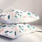 Terrazzo Memphis beige turquoise brown white Pillow Sham Gallery Image 3