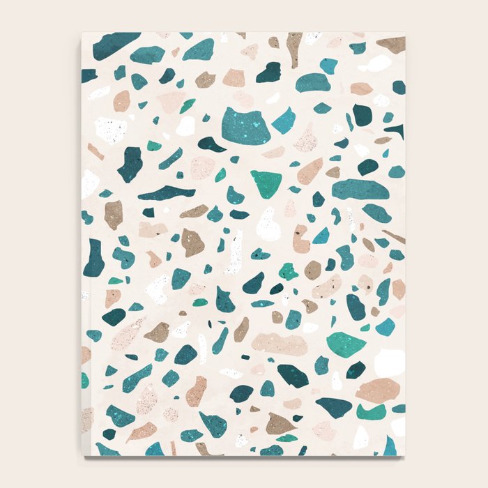 Terrazzo Memphis beige turquoise brown white Notebook Gallery Image 4