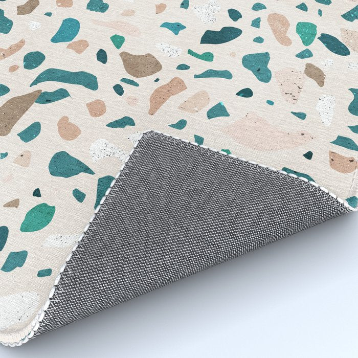Terrazzo Memphis beige turquoise brown white Rug Gallery Image 4