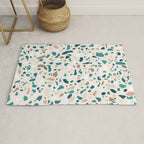 Terrazzo Memphis beige turquoise brown white Rug Gallery Image 1