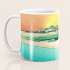 Sunrise at Shinzenn - Nature Ukiyo Landscape in Green, Blue and Orange Coffee Mug Gallery Image 3