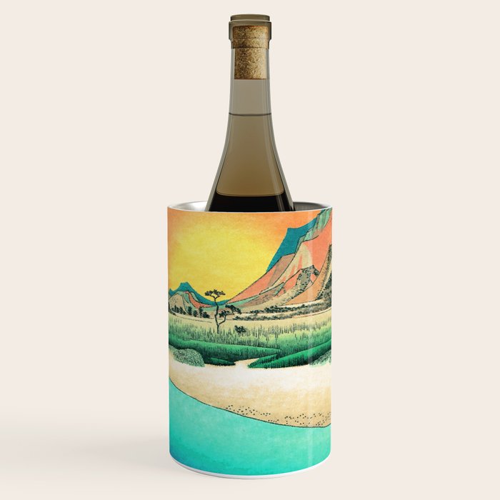 Sunrise at Shinzenn - Nature Ukiyo Landscape in Green, Blue and Orange Wine Chiller Gallery Image 1