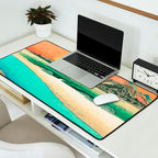 Sunrise at Shinzenn - Nature Ukiyo Landscape in Green, Blue and Orange Desk Mat Gallery Image 2