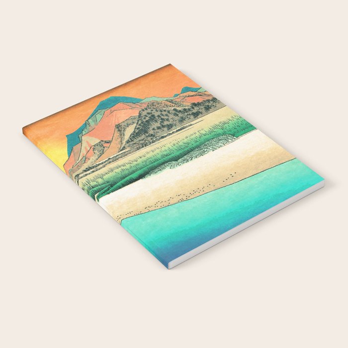 Sunrise at Shinzenn - Nature Ukiyo Landscape in Green, Blue and Orange Notebook Gallery Image 2