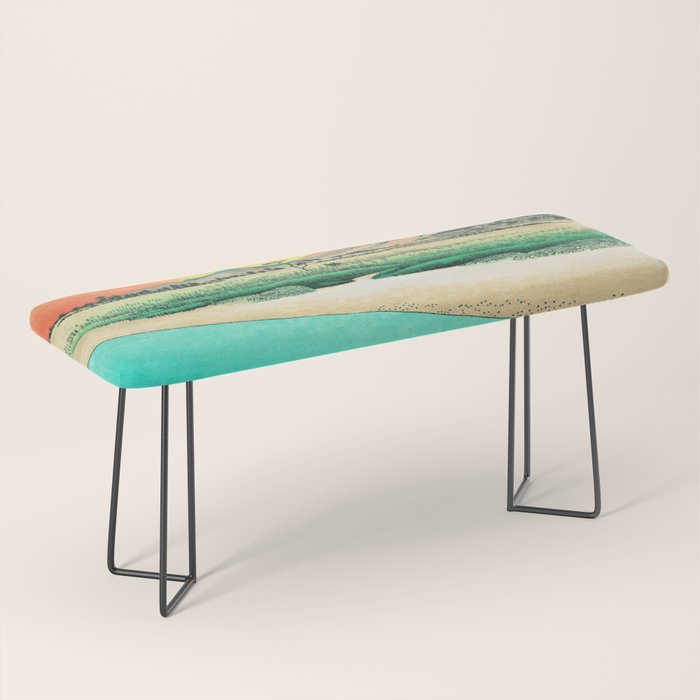 Sunrise at Shinzenn - Nature Ukiyo Landscape in Green, Blue and Orange Bench Gallery Image 1