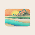 Sunrise at Shinzenn - Nature Ukiyo Landscape in Green, Blue and Orange Bath Mat Gallery Image 1