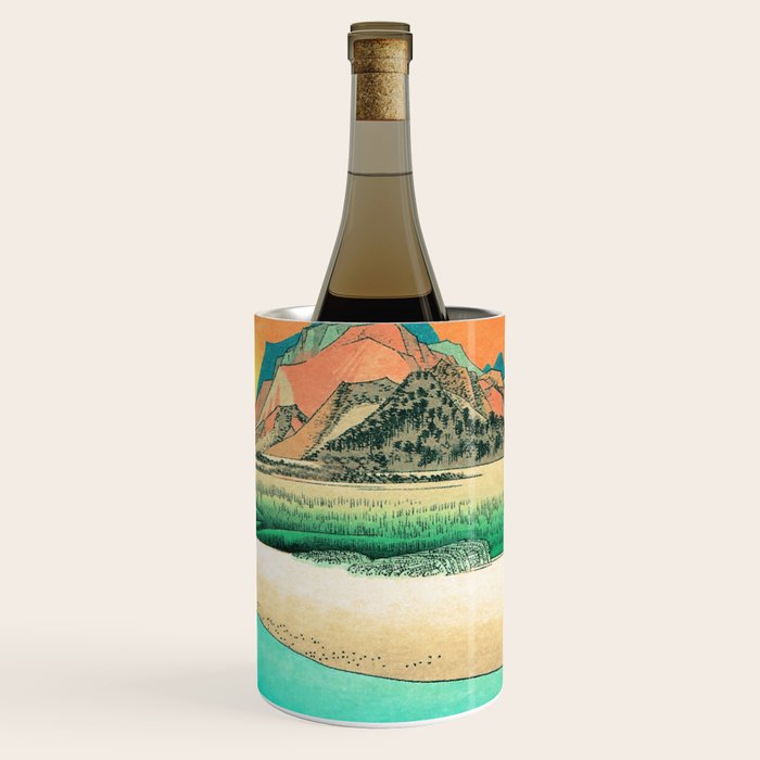 Sunrise at Shinzenn - Nature Ukiyo Landscape in Green, Blue and Orange Wine Chiller Gallery Image 3