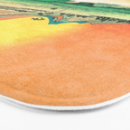 Sunrise at Shinzenn - Nature Ukiyo Landscape in Green, Blue and Orange Bath Mat Gallery Image 3