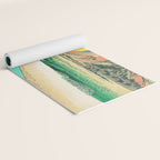 Sunrise at Shinzenn - Nature Ukiyo Landscape in Green, Blue and Orange Yoga Mat Gallery Image 2