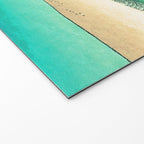 Sunrise at Shinzenn - Nature Ukiyo Landscape in Green, Blue and Orange Welcome Mat Gallery Image 2