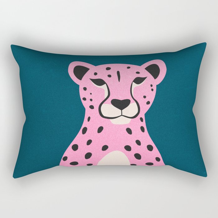 The Stare: Night Race Pink Cheetah Edition Rectangular Pillow Gallery Image 2