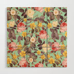Classic Floral Pattern Wood Wall Art Gallery Image 1