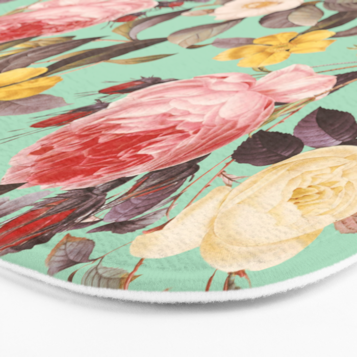 Classic Floral Pattern Bath Mat Gallery Image 3