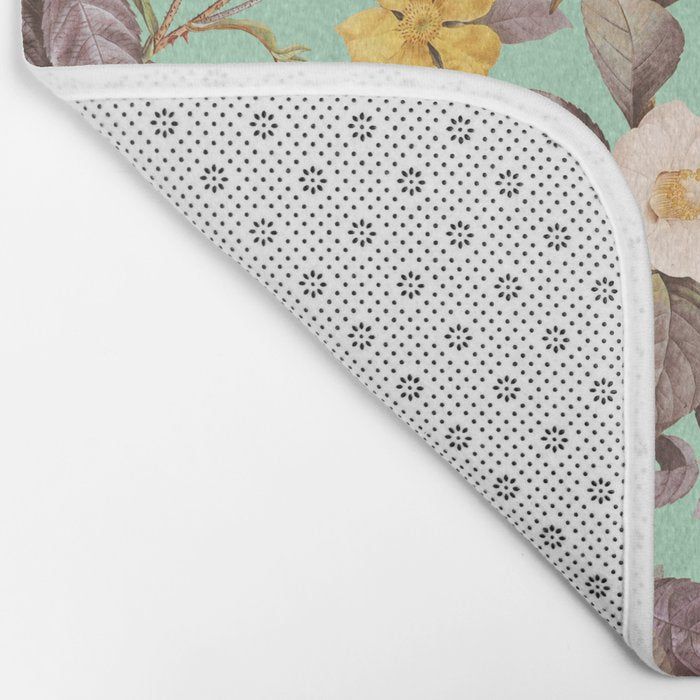 Classic Floral Pattern Bath Mat Gallery Image 2
