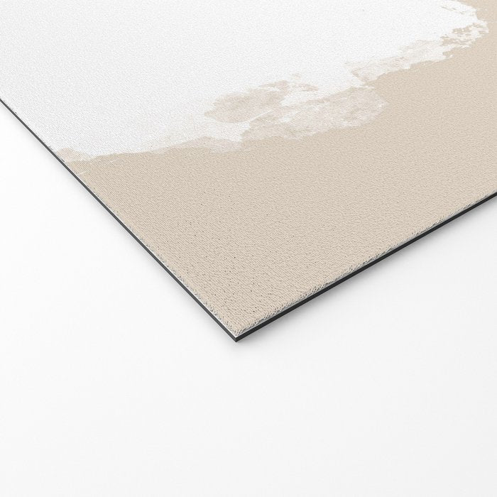 Modern Neutral Abstract Art, Beige, Black and White, Brushstroke Art Print by Synplus Welcome Mat Gallery Image 2