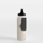 Modern Neutral Abstract Art, Beige, Black and White, Brushstroke Art Print by Synplus Water Bottle Gallery Image 3