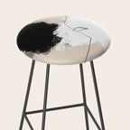 Modern Neutral Abstract Art, Beige, Black and White, Brushstroke Art Print by Synplus Stool Gallery Image 2