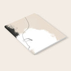 Modern Neutral Abstract Art, Beige, Black and White, Brushstroke Art Print by Synplus Notebook Gallery Image 2