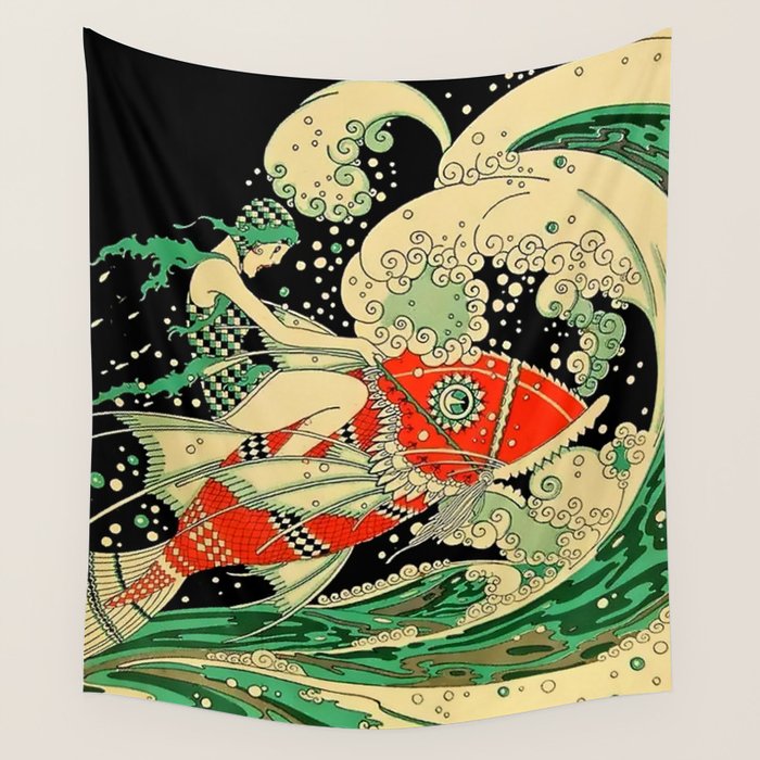 âWaterâ Art Deco By J Carlos Wall Tapestry Gallery Image 4