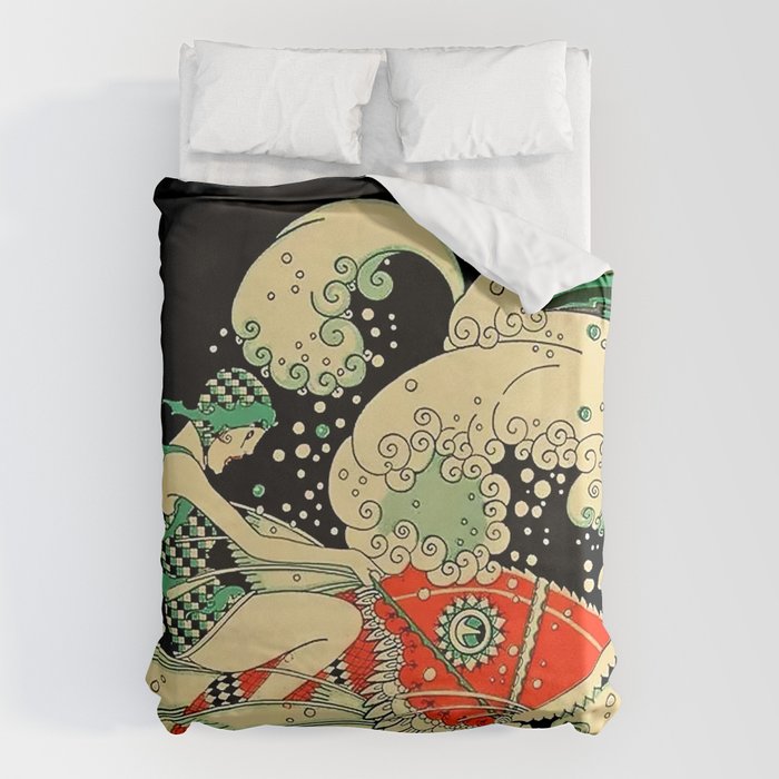 âWaterâ Art Deco By J Carlos Duvet Cover Gallery Image 1