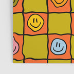 Green Happy Face Checkered Print Poster Gallery Image 3