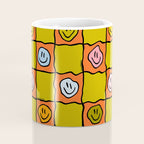 Green Happy Face Checkered Print Coffee Mug Gallery Image 4