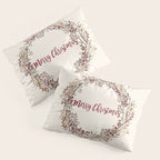 Merry Christmas Wreath Pillow Sham Gallery Image 3