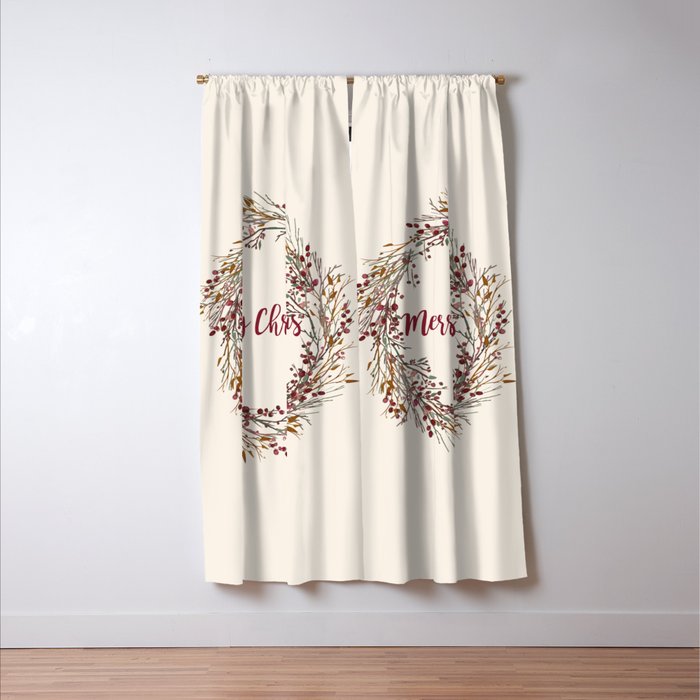 Merry Christmas Wreath Window Curtain Gallery Image 3