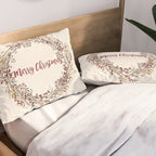 Merry Christmas Wreath Pillow Sham Gallery Image 2
