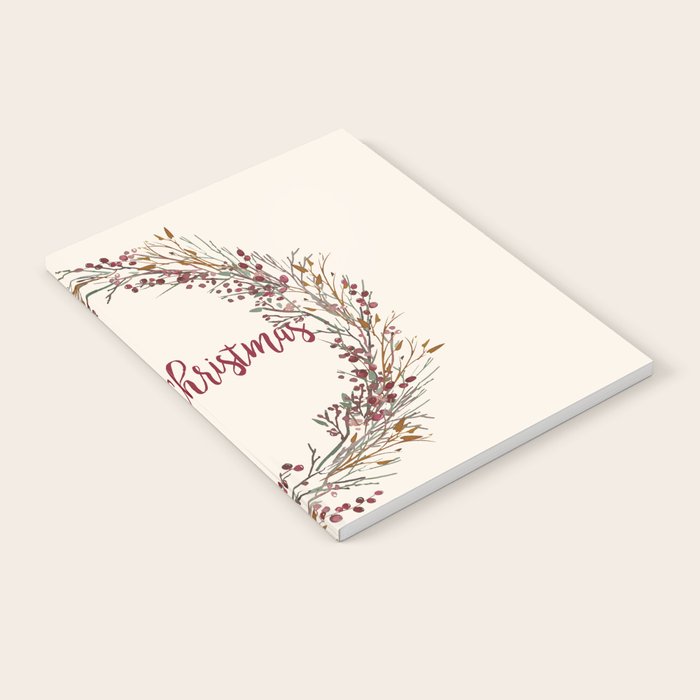 Merry Christmas Wreath Notebook Gallery Image 2