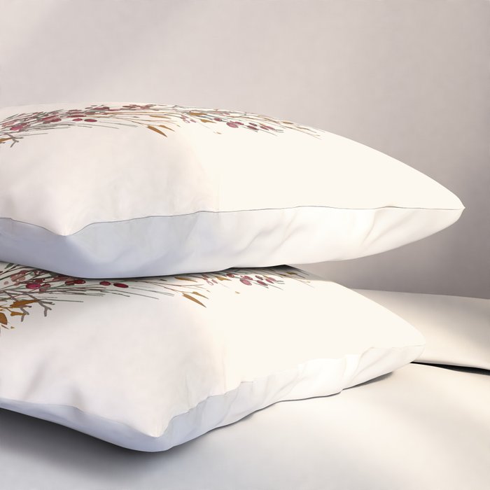 Merry Christmas Wreath Pillow Sham Gallery Image 3