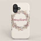 Merry Christmas Wreath iPhone Case Gallery Image 1