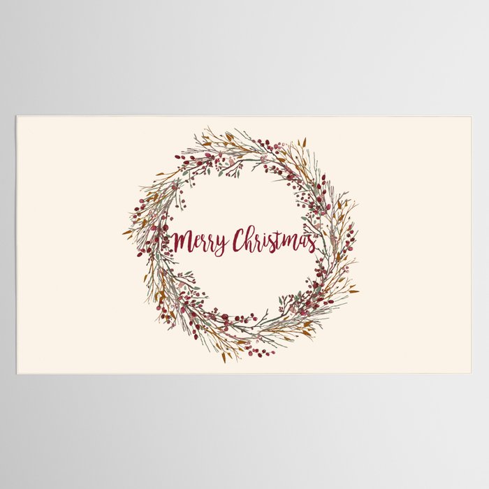 Merry Christmas Wreath Tablecloth Gallery Image 2