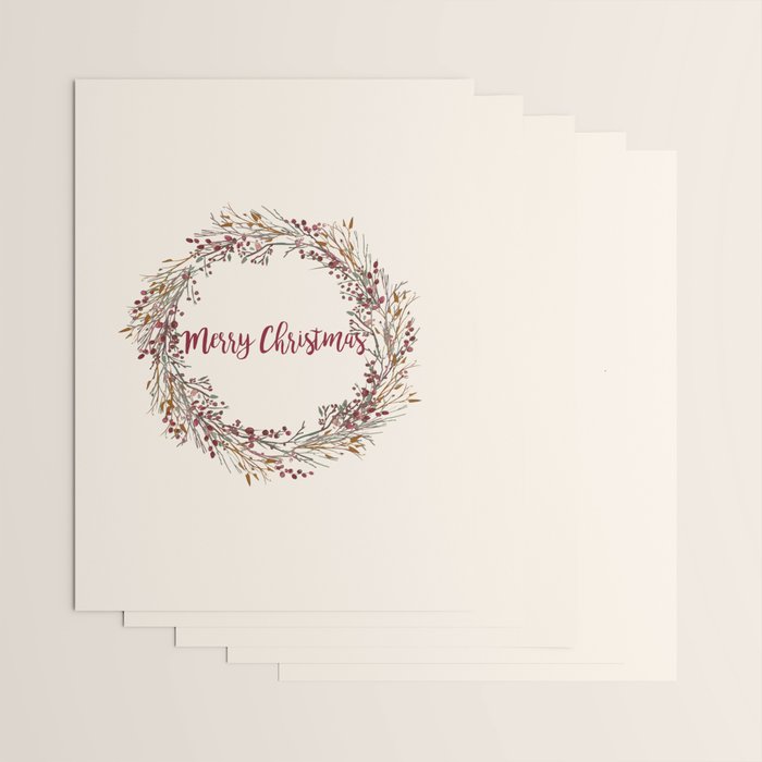 Merry Christmas Wreath Wrapping Paper Gallery Image 3