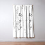 Minimal Line Art Woman with Flowers III Window Curtain Gallery Image 3